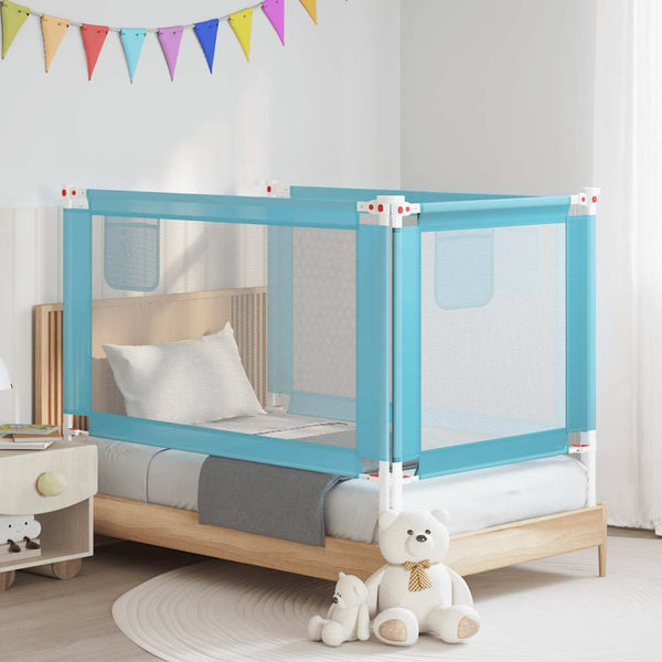 vidaXL Barrière de lit enfant Bleu 140x25 cm Tissu