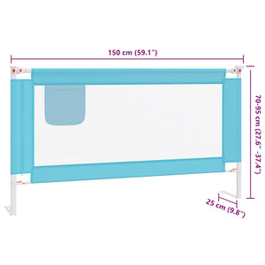 vidaXL Barrière de lit enfant Bleu 150x25 cm Tissu