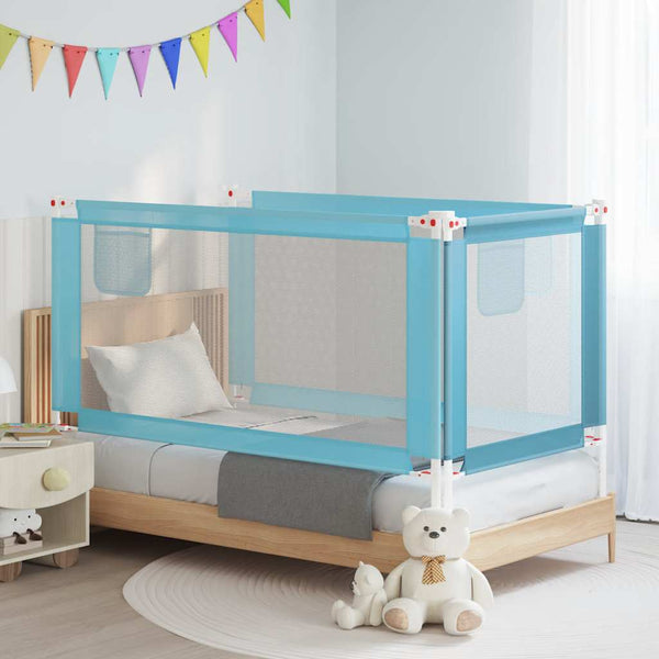vidaXL Barrière de lit enfant Bleu 160x25 cm Tissu