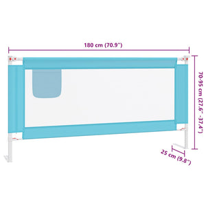 Kleinkind-Bettschutzgitter Blau 180x25 cm Stoff