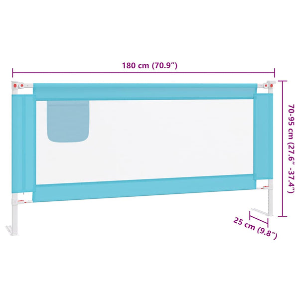 Kleinkind-Bettschutzgitter Blau 180x25 cm Stoff