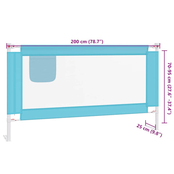 vidaXL Barrière de lit enfant bleu 200x25 cm en tissu