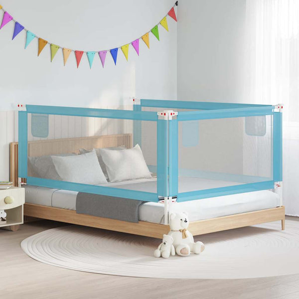 vidaXL Barrière de lit enfant bleu 200x25 cm en tissu