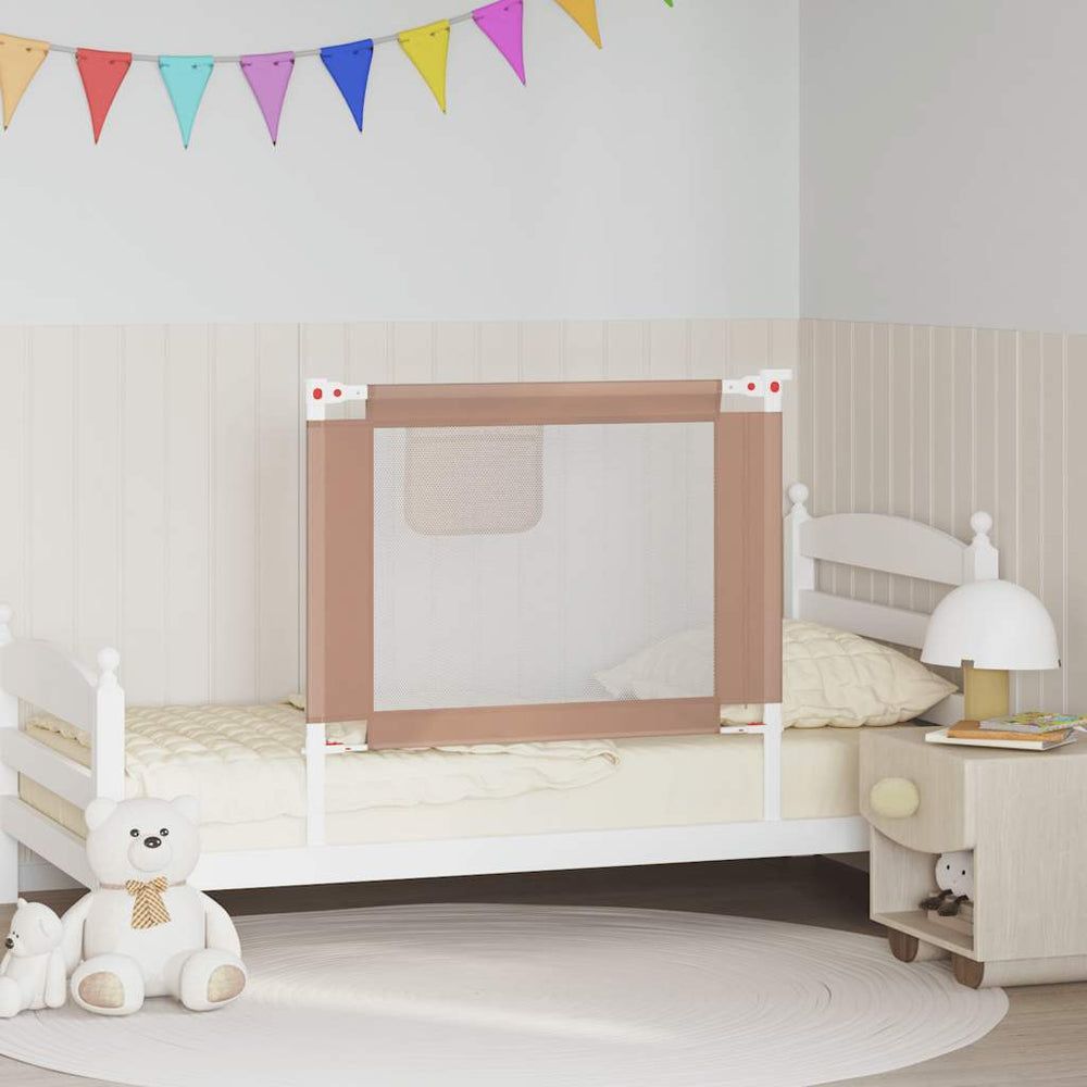 vidaXL Barrière de sécurité pour lit enfant taupe 90x25 cm tissu