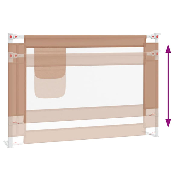 vidaXL Barrière de lit enfant Taupe 100x25 cm Tissu