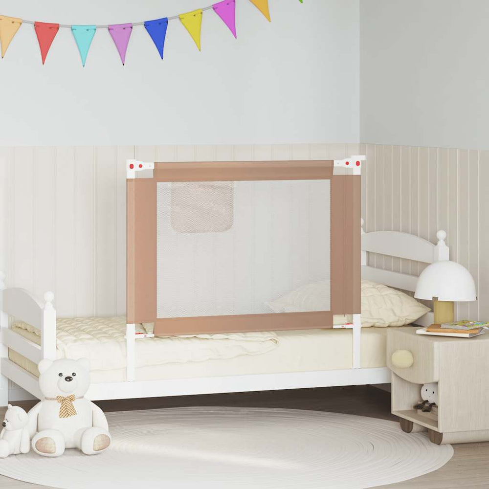 vidaXL Barrière de lit enfant Taupe 100x25 cm Tissu