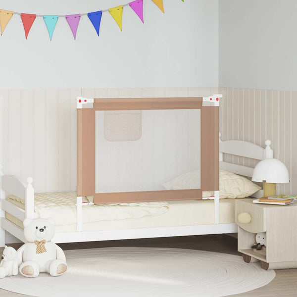 vidaXL Barrière de lit enfant Taupe 100x25 cm Tissu