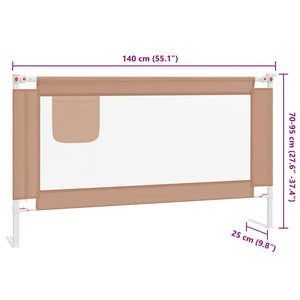 Kleinkind-Bettschutzgitter Taupe 140x25 cm Stoff