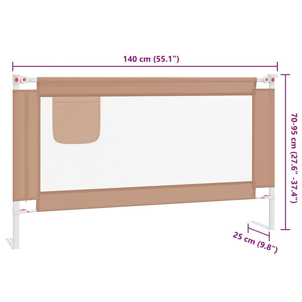 Kleinkind-Bettschutzgitter Taupe 140x25 cm Stoff