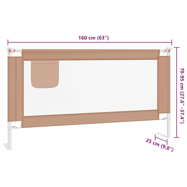 Kleinkind-Bettschutzgitter Taupe 160x25 cm Stoff