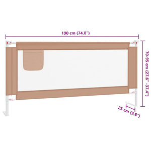 Kleinkind-Bettschutzgitter Taupe 190x25 cm Stoff