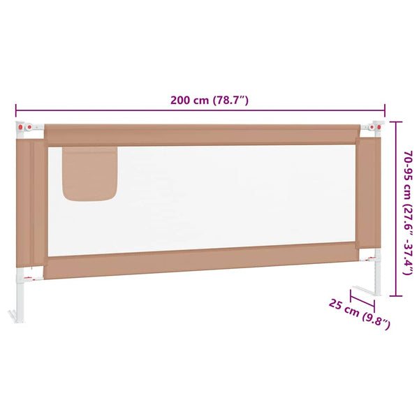 Kleinkind Bettschutzgitter Taupe 200 cm