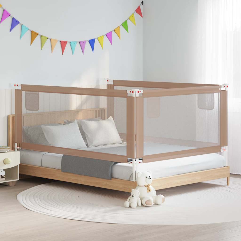 Kleinkind-Bettschutzgitter Taupe 200x25 cm Stoff