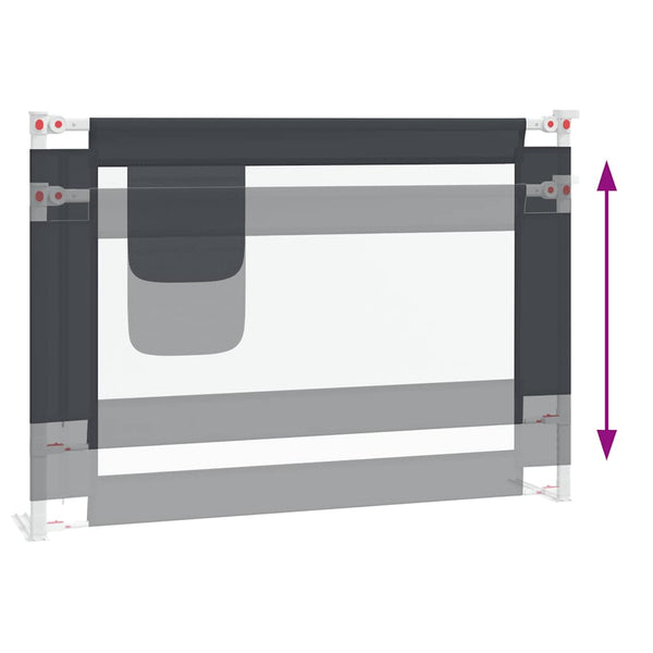 Kleinkind-Bettschutzgitter Dunkelgrau 90x25 cm Stoff
