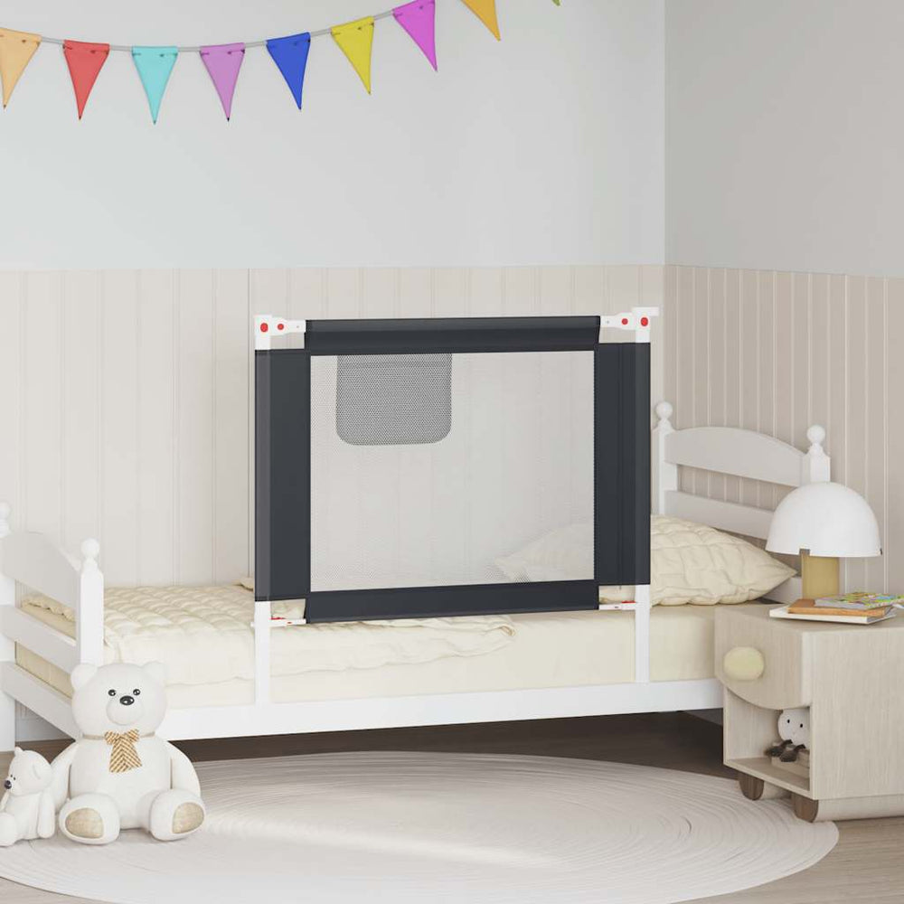 Kleinkind-Bettschutzgitter Dunkelgrau 90x25 cm Stoff