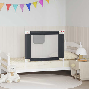 Kleinkind-Bettschutzgitter Dunkelgrau 90x25 cm Stoff