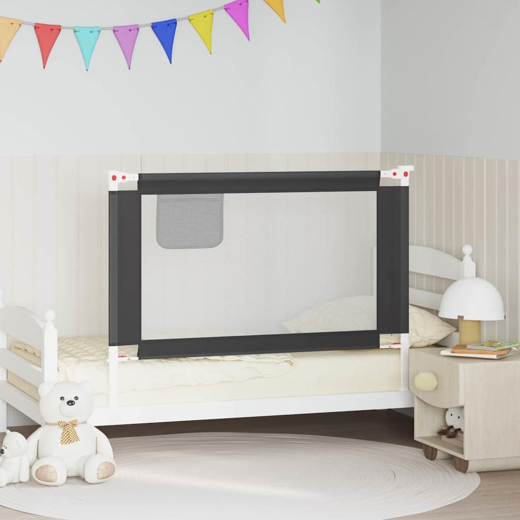 Kleinkind-Bettschutzgitter Dunkelgrau 120x25 cm Stoff