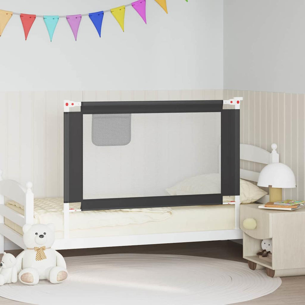 vidaXL Barrière de lit enfant Gris foncé 120x25 cm Tissu