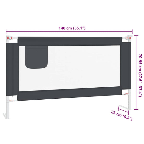 Kleinkind Bettschutzgitter Dunkelgrau 140 cm