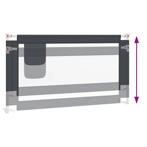 Kleinkind-Bettschutzgitter Dunkelgrau 150x25 cm Stoff