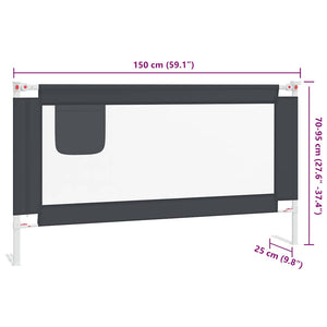 Kleinkind Bettschutzgitter Dunkelgrau 150 cm