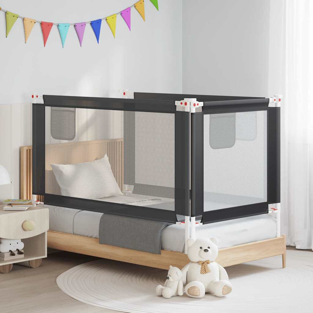 Kleinkind-Bettschutzgitter Dunkelgrau 150x25 cm Stoff