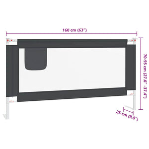 vidaXL Barrière de lit enfant Gris foncé 160x25 cm Tissu