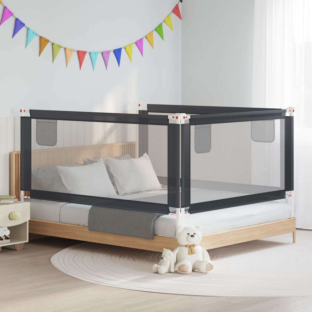 vidaXL Barrière de sécurité pour lit enfant Gris foncé 180x25 cm Tissu