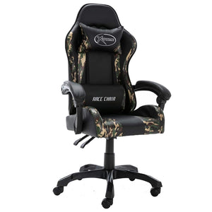 Gaming-Stuhl Schwarz Tarnmuster Kunstleder