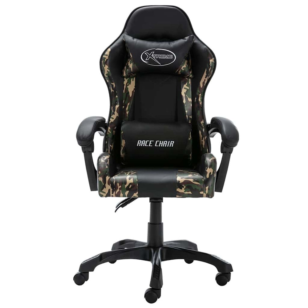 Gaming-Stuhl Schwarz Tarnmuster Kunstleder