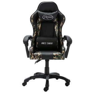 Gaming-Stuhl Schwarz Tarnmuster Kunstleder