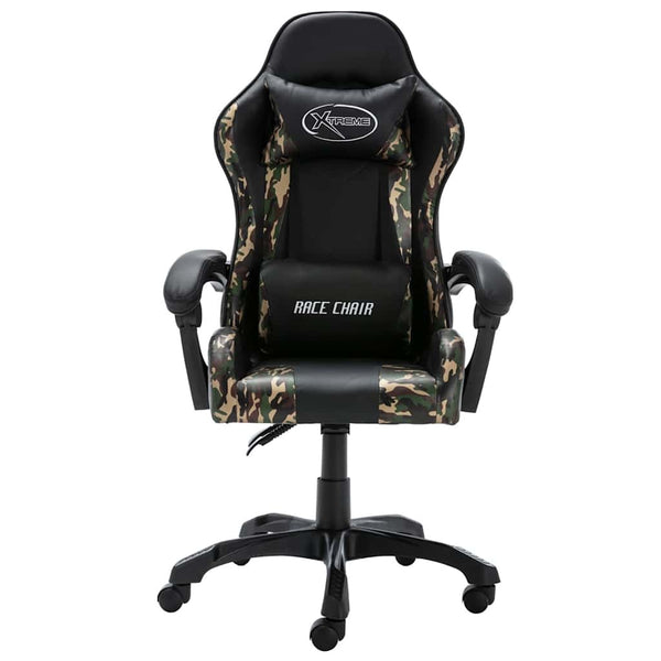 Gaming-Stuhl Schwarz Tarnmuster Kunstleder