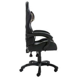 Gaming-Stuhl Schwarz Tarnmuster Kunstleder