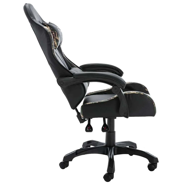 Gaming-Stuhl Schwarz Tarnmuster Kunstleder
