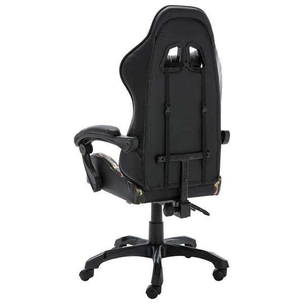 Gaming-Stuhl Schwarz Tarnmuster Kunstleder