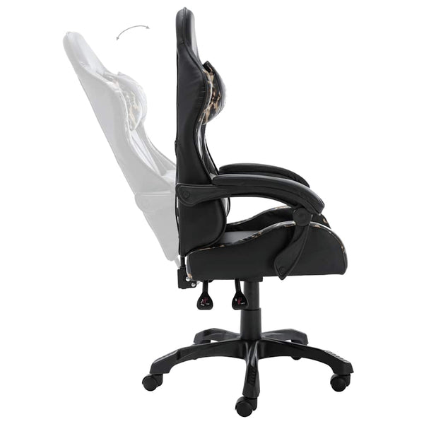 Gaming-Stuhl Schwarz Tarnmuster Kunstleder