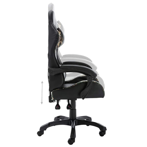 Gaming-Stuhl Schwarz Tarnmuster Kunstleder