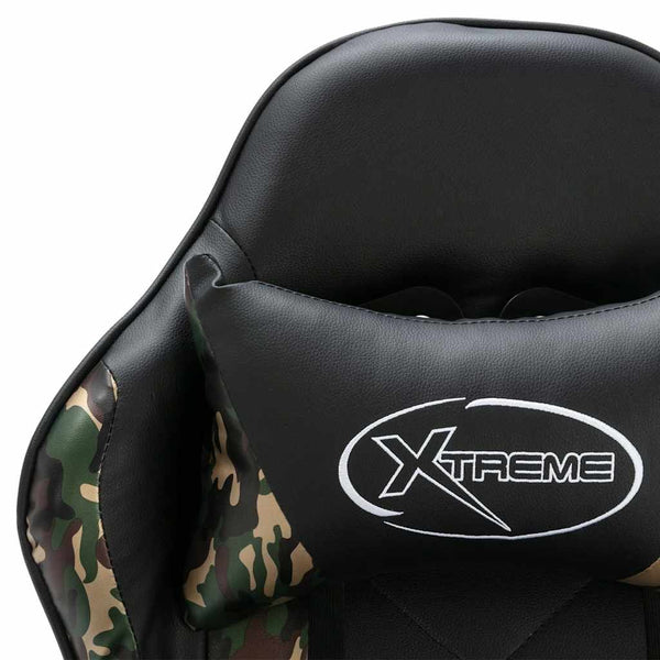 Gaming-Stuhl Schwarz Tarnmuster Kunstleder