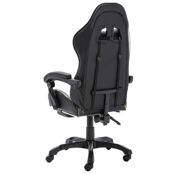 Gaming Stuhl mit Fußstütze, Schwarz/Tarnmuster