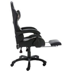 Gaming Stuhl mit Fußstütze, Schwarz/Tarnmuster