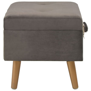 Hocker Grau Samt Stauraum 40cm