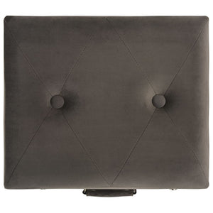 Hocker Grau Samt Stauraum 40cm