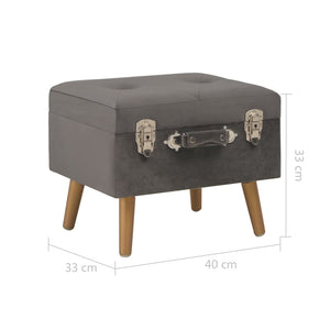Hocker Grau Samt Stauraum 40cm