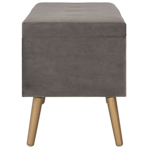 Hocker mit Stauraum 3er Set Grau Samt