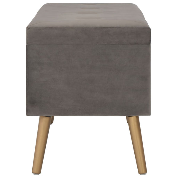 Hocker mit Stauraum 3er Set Grau Samt
