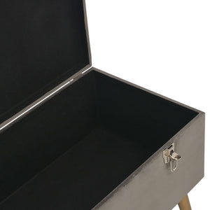 Hocker mit Stauraum 3er Set Grau Samt