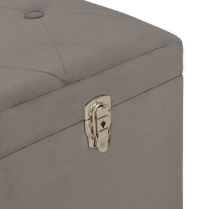 Hocker mit Stauraum 3er Set Grau Samt