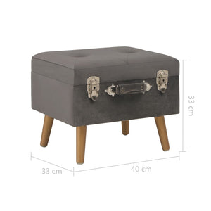Hocker mit Stauraum 3er Set Grau Samt