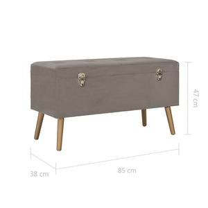 Hocker mit Stauraum 3er Set Grau Samt