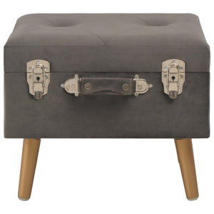 Hocker mit Stauraum 3er Set Grau Samt